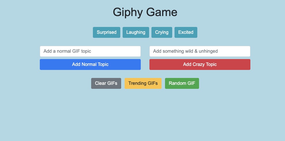 Giphy API preview