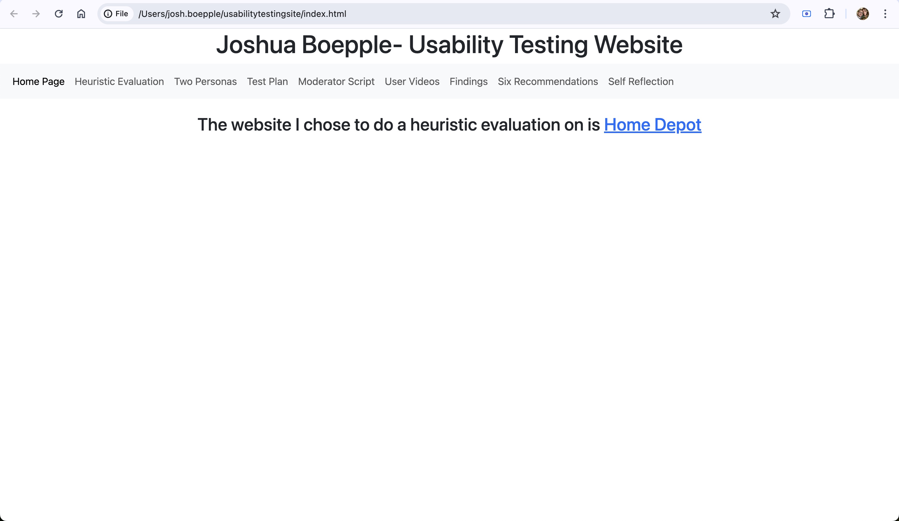 Usability Testing Site