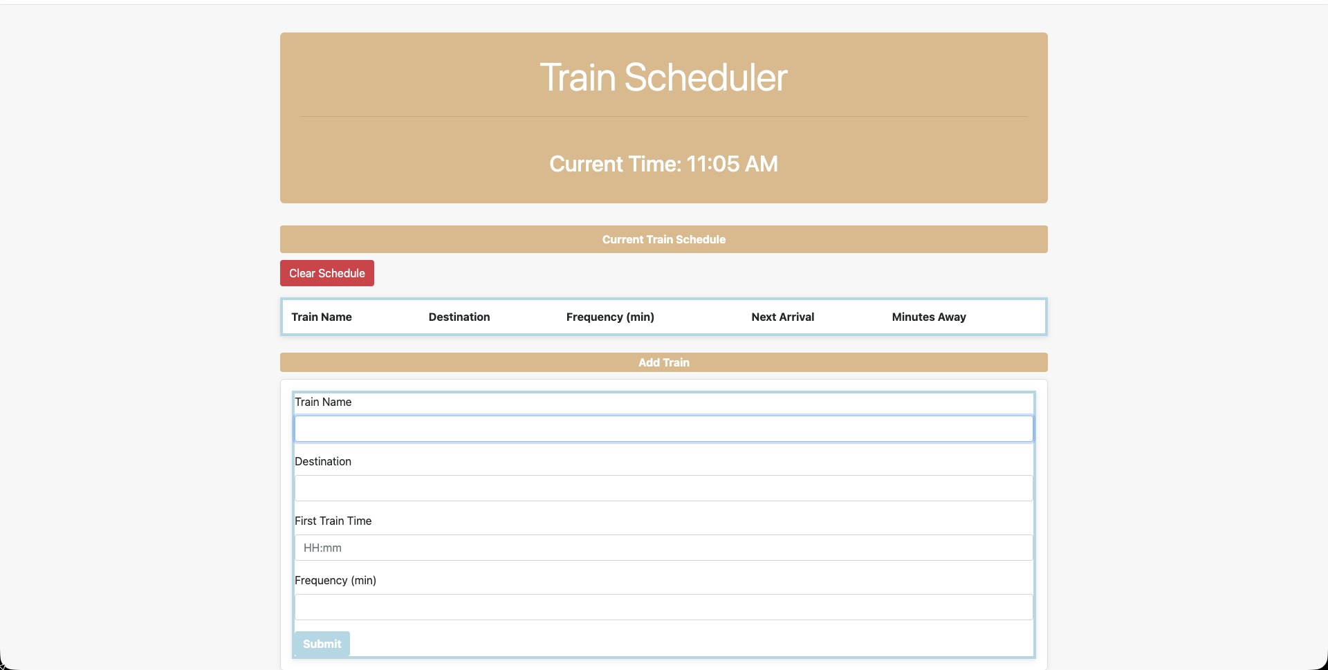 Train Scheduler preview